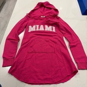 Energie Vibrant Pink Miami Hoodie Tunic Dress Women’s M